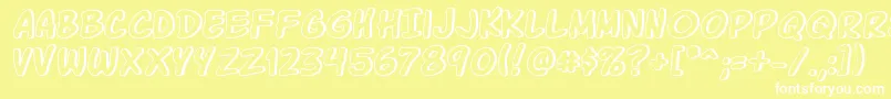 Komikagl Font – White Fonts on Yellow Background