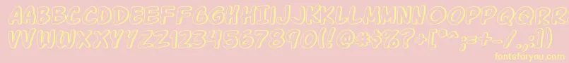 Komikagl Font – Yellow Fonts on Pink Background