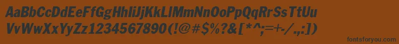 フォントFranklinCond.GothicItalic – 黒い文字が茶色の背景にあります