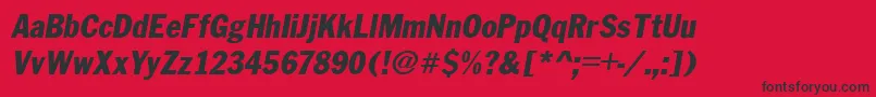 FranklinCond.GothicItalic Font – Black Fonts on Red Background