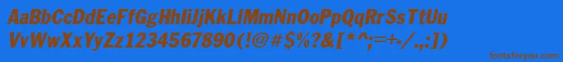 FranklinCond.GothicItalic Font – Brown Fonts on Blue Background