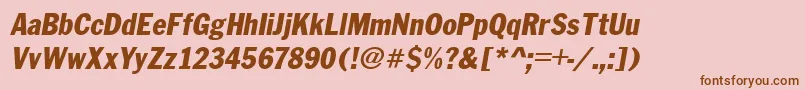 FranklinCond.GothicItalic Font – Brown Fonts on Pink Background