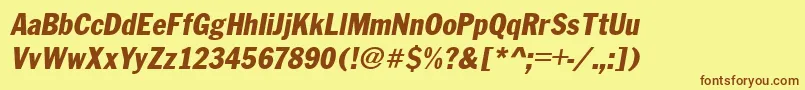 FranklinCond.GothicItalic Font – Brown Fonts on Yellow Background