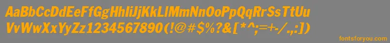 FranklinCond.GothicItalic Font – Orange Fonts on Gray Background