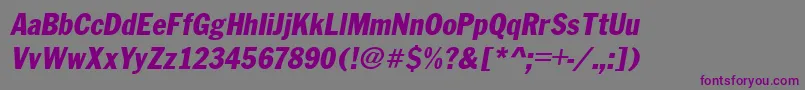 FranklinCond.GothicItalic Font – Purple Fonts on Gray Background