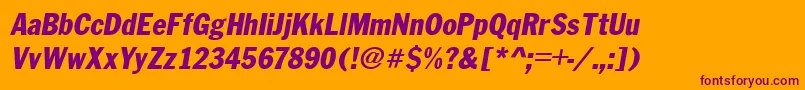 FranklinCond.GothicItalic Font – Purple Fonts on Orange Background