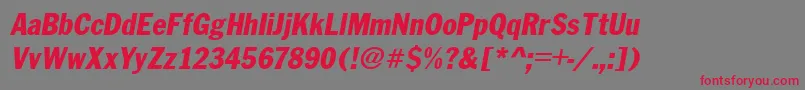 FranklinCond.GothicItalic Font – Red Fonts on Gray Background