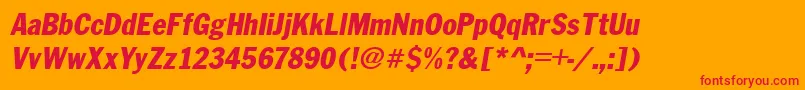 FranklinCond.GothicItalic Font – Red Fonts on Orange Background