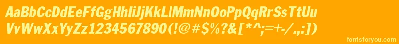 FranklinCond.GothicItalic Font – Yellow Fonts on Orange Background