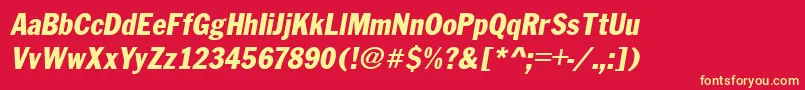 FranklinCond.GothicItalic Font – Yellow Fonts on Red Background