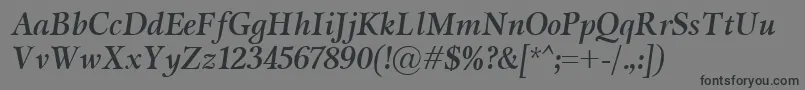 MiramarBolditalic Font – Black Fonts on Gray Background