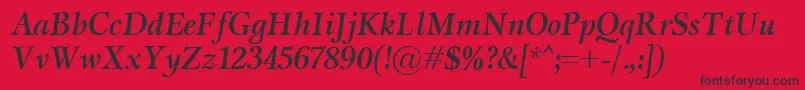 MiramarBolditalic Font – Black Fonts on Red Background