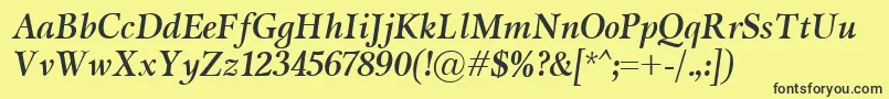 MiramarBolditalic Font – Black Fonts on Yellow Background