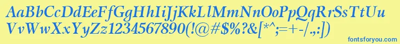 MiramarBolditalic Font – Blue Fonts on Yellow Background