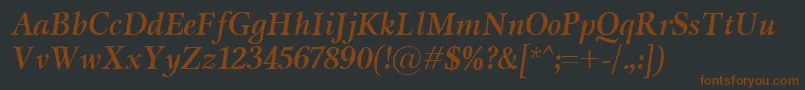 MiramarBolditalic-fontti – ruskeat fontit mustalla taustalla