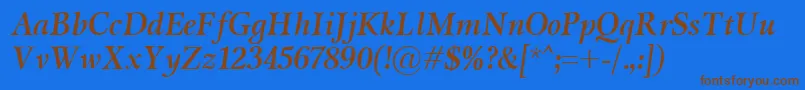 MiramarBolditalic Font – Brown Fonts on Blue Background
