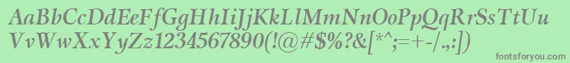 MiramarBolditalic Font – Gray Fonts on Green Background