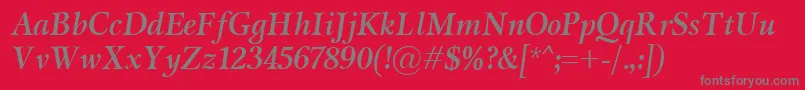 フォントMiramarBolditalic – 赤い背景に灰色の文字