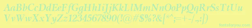 MiramarBolditalic Font – Green Fonts on Yellow Background