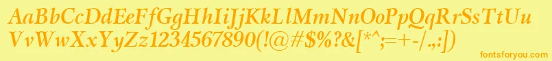 MiramarBolditalic Font – Orange Fonts on Yellow Background