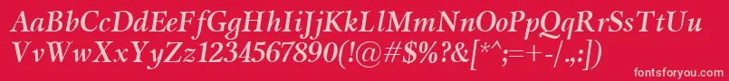 MiramarBolditalic Font – Pink Fonts on Red Background