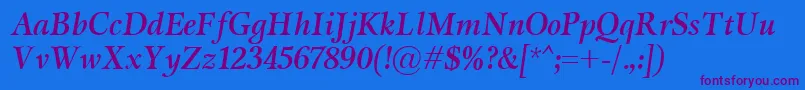 MiramarBolditalic Font – Purple Fonts on Blue Background