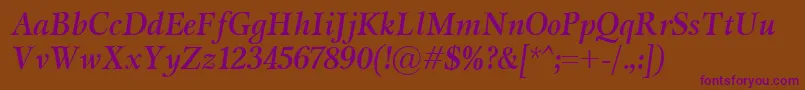 MiramarBolditalic Font – Purple Fonts on Brown Background