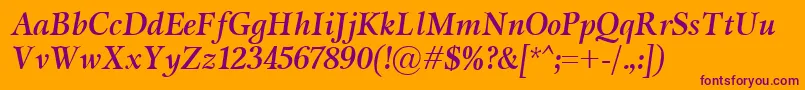 MiramarBolditalic Font – Purple Fonts on Orange Background