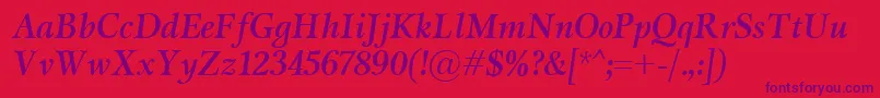 MiramarBolditalic Font – Purple Fonts on Red Background
