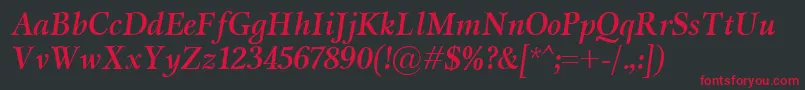 MiramarBolditalic Font – Red Fonts on Black Background