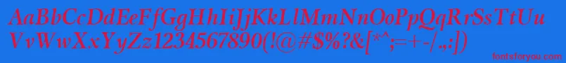MiramarBolditalic Font – Red Fonts on Blue Background