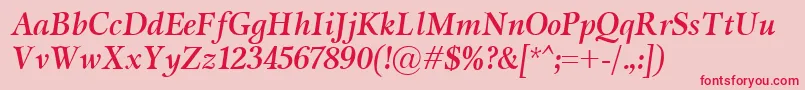 MiramarBolditalic Font – Red Fonts on Pink Background