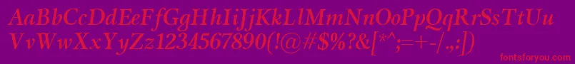MiramarBolditalic Font – Red Fonts on Purple Background