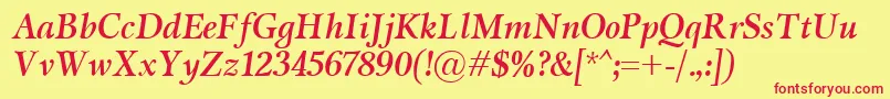 MiramarBolditalic Font – Red Fonts on Yellow Background
