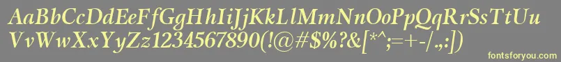 MiramarBolditalic Font – Yellow Fonts on Gray Background