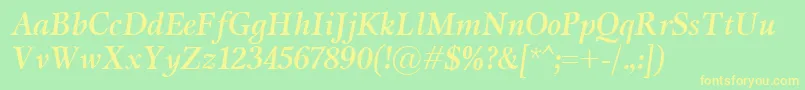 MiramarBolditalic Font – Yellow Fonts on Green Background