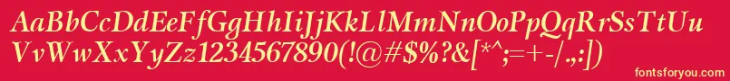 MiramarBolditalic Font – Yellow Fonts on Red Background