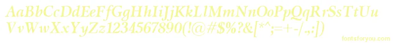 MiramarBolditalic Font – Yellow Fonts on White Background