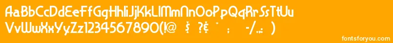 Snappyservice-Schriftart – Weiße Schriften auf orangefarbenem Hintergrund