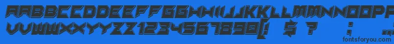 Suggested3DfilledItalic Font – Black Fonts on Blue Background
