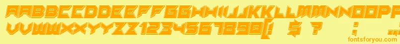 Suggested3DfilledItalic Font – Orange Fonts on Yellow Background