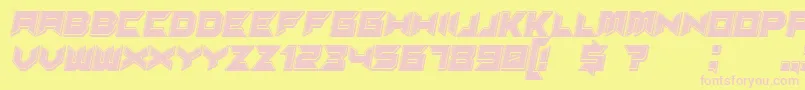 Suggested3DfilledItalic Font – Pink Fonts on Yellow Background