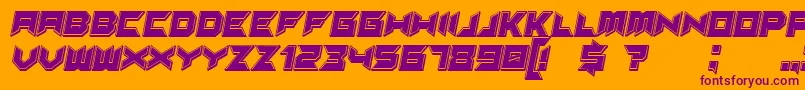 Suggested3DfilledItalic Font – Purple Fonts on Orange Background