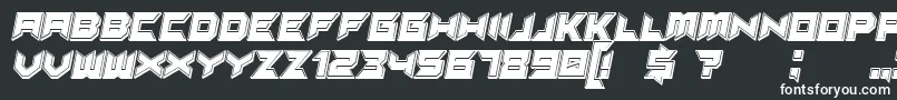 フォントSuggested3DfilledItalic – 黒い背景に白い文字