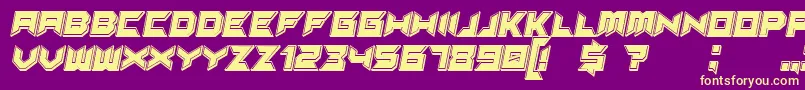Suggested3DfilledItalic Font – Yellow Fonts on Purple Background