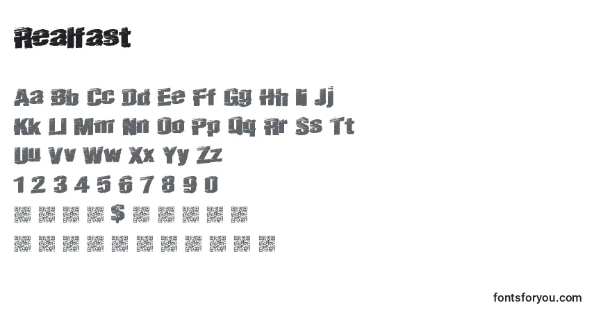 Schriftart Realfast – Alphabet, Zahlen, spezielle Symbole