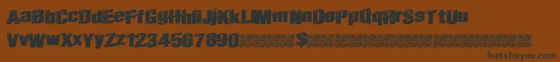 Realfast-Schriftart – Schwarze Schriften auf braunem Hintergrund