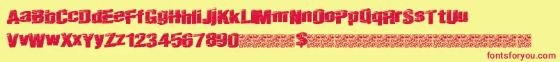 Realfast-Schriftart – Rote Schriften auf gelbem Hintergrund