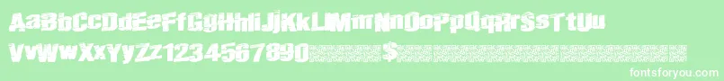 Realfast-Schriftart – Weiße Schriften auf grünem Hintergrund