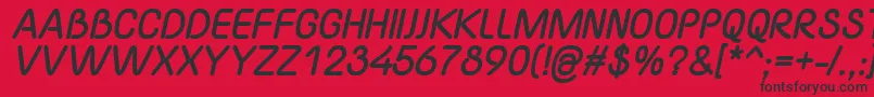 YaahowuThickItalic Font – Black Fonts on Red Background